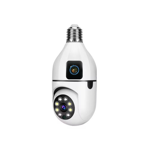 Caméra ampoule à doubles visions rotatives à 360•